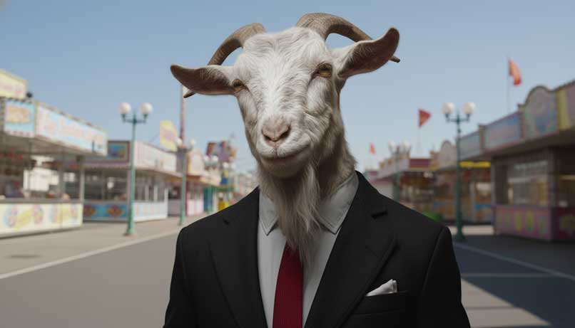 ヤギ男の顔のアップ