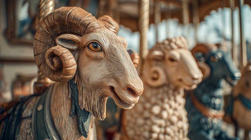 ヤギのヒツジの木馬